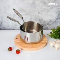 Quánh inox 316 đúc liền khối HAATZ size 16cm| 18cm kèm vung kính dùng mọi loại bếp