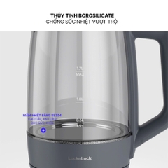 Ấm siêu tốc LocknLock thủy tinh Borosilicate EJK276GRY