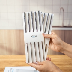 Hộp 5 đôi đũa HAATZ inox 316 công nghệ phủ Ag+