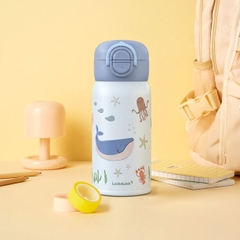 Bình giữ nhiệt LocknLock School Fit Pick Dual Cap cho bé nắp uống kép inox 316 dung tích 350ml - 2 Màu - LHC3400