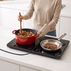 Bếp Điện Từ Đôi Locknlock Dual Induction Cooktop EJI347BLK Mặt Kính Ceramic Cao Cấp Với 10 Công Suất Nấu - Màu đen