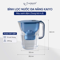 Bình lọc nước đa năng Kaiyo dung tích 4.2L loại bỏ 99% tạm chất, kim loại nặng