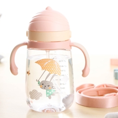 Bình Nước Có Ống Hút Lock&Lock ABF683 350ml Nhựa Tritan, Kèm Dây Đeo