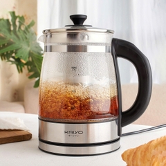 Ấm siêu tốc thuỷ tinh borosilicate kèm lọc trà có điều chỉnh nhiệt độ Kaiyo 1.7L (KEK-062)