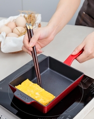 Chảo gang Oceno hình chữ nhật, size 14x18cm, màu đỏ mã OFR-1358