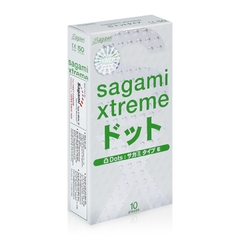 Bao cao su Sagami Xtreme White siêu mỏng có gân gai hộp 10 cái