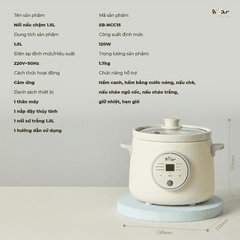 Nồi Nấu Chậm Bear Sube SB-NNC15 1.5L