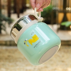 [Mẫu mới họa tiết Meo Meo] Bình ủ inox 316 Kaiyo 500ml kèm thìa gấp