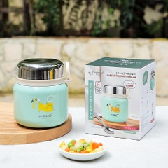 [Mẫu mới họa tiết Meo Meo] Bình ủ inox 316 Kaiyo 500ml kèm thìa gấp