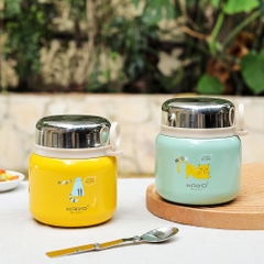 [Mẫu mới họa tiết Meo Meo] Bình ủ inox 316 Kaiyo 500ml kèm thìa gấp