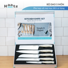 Bộ dao thép không gỉ 5Cr15MoV HAATZ 5 món CIM735 sắc bén