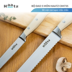 Bộ dao thép không gỉ 5Cr15MoV HAATZ 5 món CIM735 sắc bén
