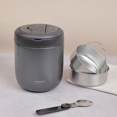 Cặp lồng giữ nhiệt KAIYO 3 ngăn inox 304 dung tích 1.3L kèm thìa gấp gọn
