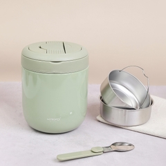 Cặp lồng giữ nhiệt KAIYO 3 ngăn inox 304 dung tích 1.3L kèm thìa gấp gọn
