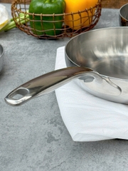 Chảo đúc Inox 316 - 3 lớp đáy liền KAIYO Tri-Ply dáng cạn không vung