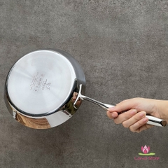 Chảo đúc inox chống dính hoa văn nổi 3 lớp đáy liền Tri-Ply Kaiyo (Chảo nông)