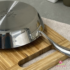 Chảo đúc inox chống dính hoa văn nổi 3 lớp đáy liền Tri-Ply Kaiyo (Chảo nông)