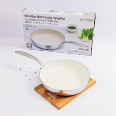 Chảo inox đúc nguyên khối thân đáy liền 5 lớp phủ chống dính ceramic Kaiyo