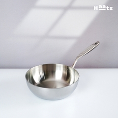 Chảo sâu lòng Inox 316 liền khối Haatz đáy 3 lớp sâu lòng vung kính dùng mọi loại bếp