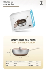 Chảo siêu chống dính Haatz Titanium Aura sâu lòng inox 316 đáy 7 lớp phủ chống dính titanium