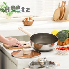 Chảo siêu chống dính Haatz Titanium Aura sâu lòng inox 316 đáy 7 lớp phủ chống dính titanium