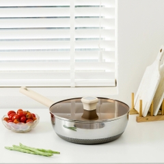 Chảo siêu chống dính Haatz Titanium Aura sâu lòng inox 316 đáy 7 lớp phủ chống dính titanium