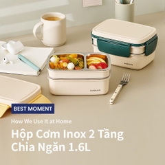 Hộp Cơm LocknLock inox 304 có 2 tầng LCB500