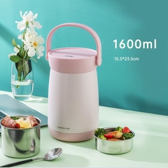 Bình giữ nhiệt đựng thức ăn LocknLock inox 304 Mushroom LHC8049 1.6L màu hồng