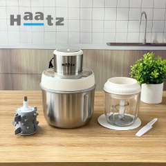 Máy xay đa năng HAATZ CIM382 gồm 2 cối xay inox 304 kèm phụ kiện đánh ruốc