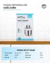 Máy xay đa năng HAATZ CIM382 gồm 2 cối xay inox 304 kèm phụ kiện đánh ruốc