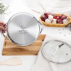 Bộ nồi inox 18/10 KAIYO thân đáy liền Tri-Ply Silver Crown