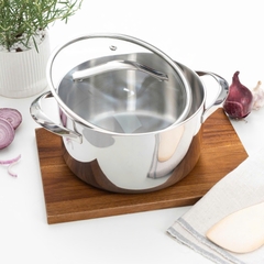 Bộ nồi inox 18/10 KAIYO thân đáy liền Tri-Ply Silver Crown