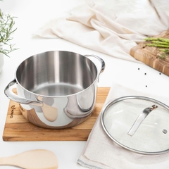 Bộ nồi inox 18/10 KAIYO thân đáy liền Tri-Ply Silver Crown