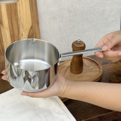 Quánh đúc inox 18/10 - 3 lớp đáy liền mini Tri-ply size nhỏ 12cm | Chảo mini inox 14cm Kaiyo