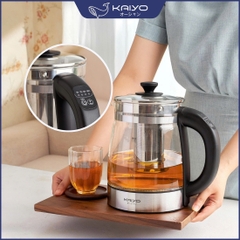Ấm siêu tốc thuỷ tinh borosilicate kèm lọc trà có điều chỉnh nhiệt độ Kaiyo 1.7L (KEK-062)