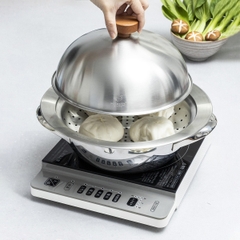 Xửng hấp inox 304 vung vòm Kaiyo 31cm đặt vừa các size nồi miệng từ 24cm đến 30cm
