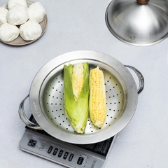 Xửng hấp inox 304 vung vòm Kaiyo 31cm đặt vừa các size nồi miệng từ 24cm đến 30cm