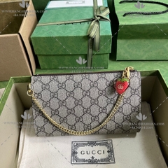 GUCCI WRIST WALLET WITH DOUBLE G STRAWBERRY 726250 - LIKE AUTH 99%