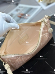 DIOR DREAM BAG Dusty Ivory Cannage Cotton with Bead Embroidery M2341OIBE - LIKE AUTH 99%