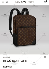 LV DEAN BACKPACK M45335 - LIKE AUTH 99%