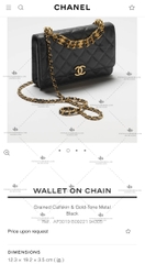 CHANEL WALLET ON CHAIN AP3019 - LIKE AUTH 99%