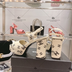 CHANEL 22S PRINTED LOGO SANDALS - LIKE AUTH 99%