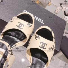 CHANEL 22S PRINTED LOGO SANDALS - LIKE AUTH 99%