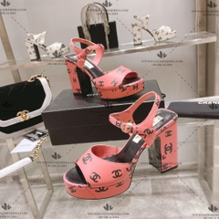 CHANEL 22S PRINTED LOGO SANDALS - LIKE AUTH 99%