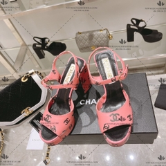 CHANEL 22S PRINTED LOGO SANDALS - LIKE AUTH 99%