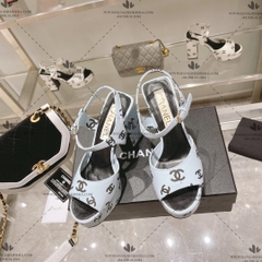 CHANEL 22S PRINTED LOGO SANDALS - LIKE AUTH 99%