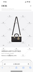 MEDIUM LADY D-JOY BAG - LIKE AUTH 99%