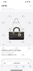 MEDIUM LADY D-JOY BAG - LIKE AUTH 99%