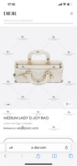 MEDIUM LADY D-JOY BAG - LIKE AUTH 99%