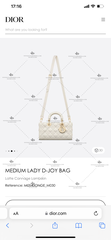 MEDIUM LADY D-JOY BAG - LIKE AUTH 99%